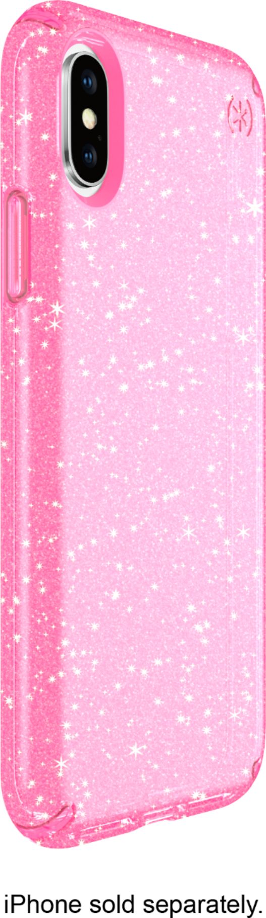 Speck - Presidio Clear + Glitter Case for Apple® iPhone® X and XS - Clear/glitter/bella pink
