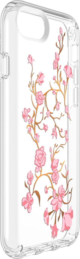 presidio clear + print case for apple iphone 8 - white/pink/clear