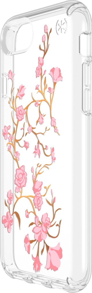 presidio clear + print case for apple iphone 8 - white/pink/clear