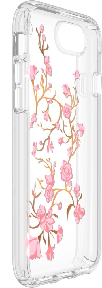 presidio clear + print case for apple iphone 8 - white/pink/clear