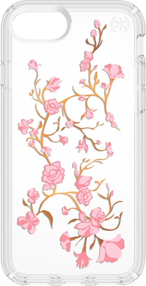 presidio clear + print case for apple iphone 8 - white/pink/clear