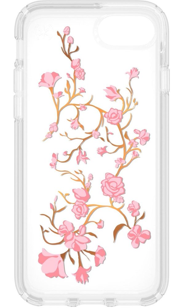 presidio clear + print case for apple iphone 8 - white/pink/clear