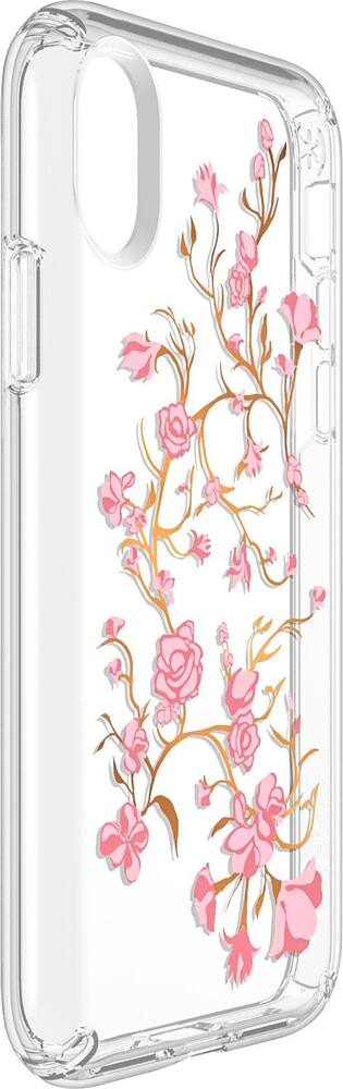 presidio clear + print case for apple iphone x and xs - white/pink/clear presidio clear + print case for apple iphone x and xs - white/pink/clear