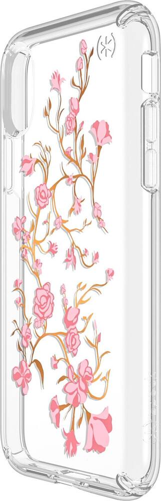 presidio clear + print case for apple iphone x and xs - white/pink/clear presidio clear + print case for apple iphone x and xs - white/pink/clear