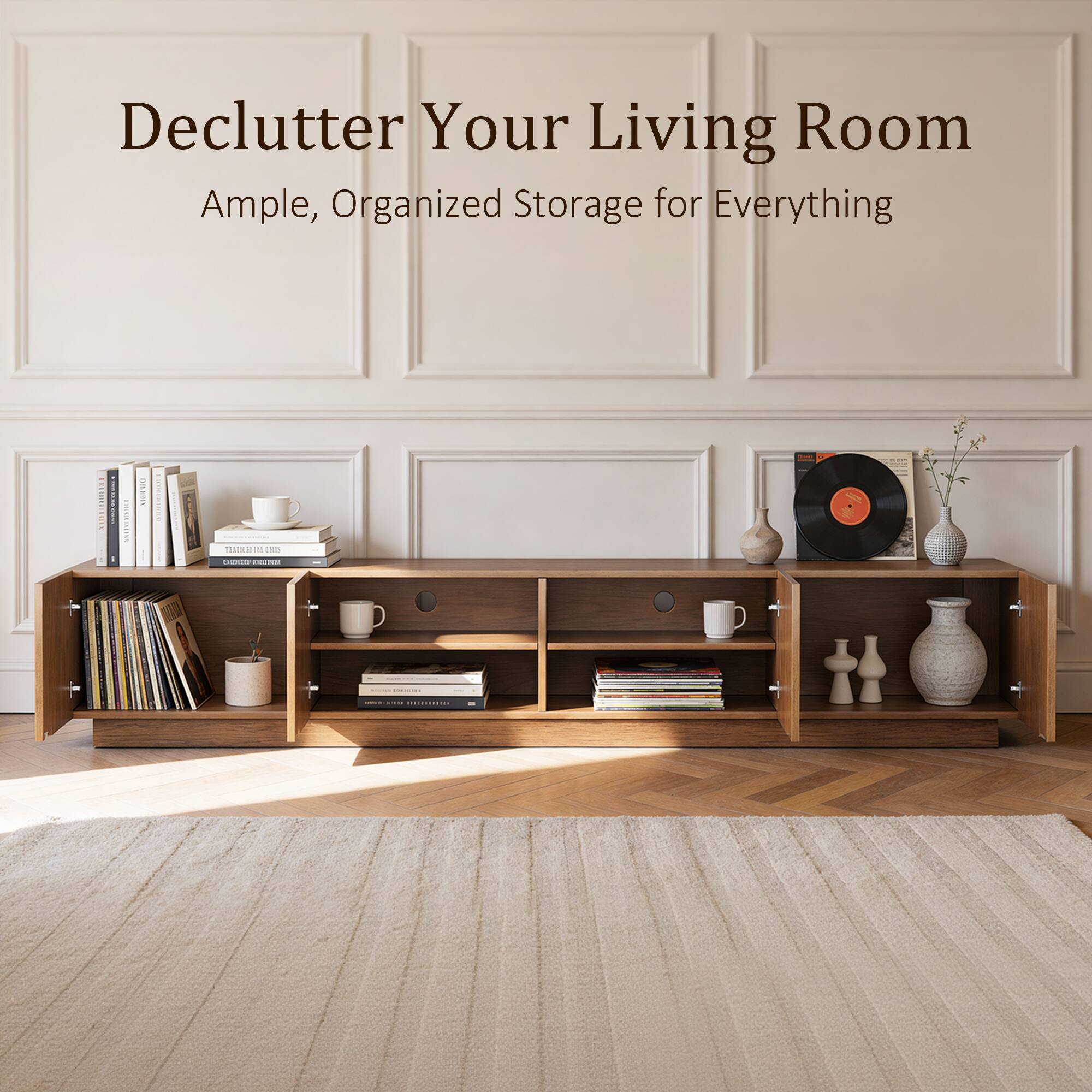 Declutter Your Living Room  
Ample, Organized Storage for Everything