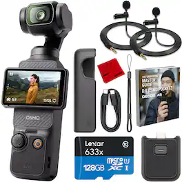 DJI - Osmo Pocket 3 4K 120fps Handheld 3-Axis Gimbal + Accessories Bundle