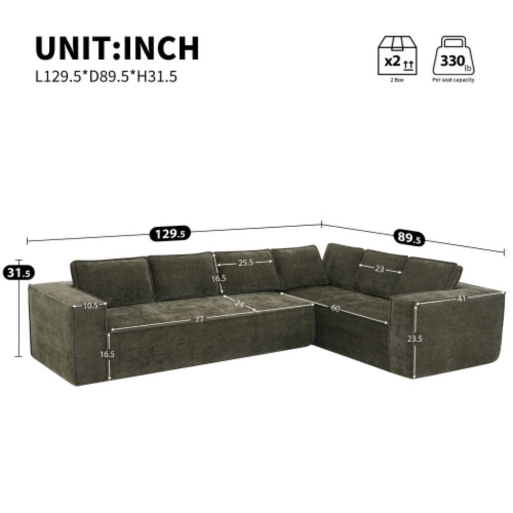 UNIT: INCH  
L129.5 * D89.5 * H31.5  

x2 11  
2 Bow  
330 lb Per seat capacity  

129.5  
89.5  
31.5  
10.5  
77  
25.5  
16.5  
1  
24  
60  
23  
4T  
23.5  
16.5