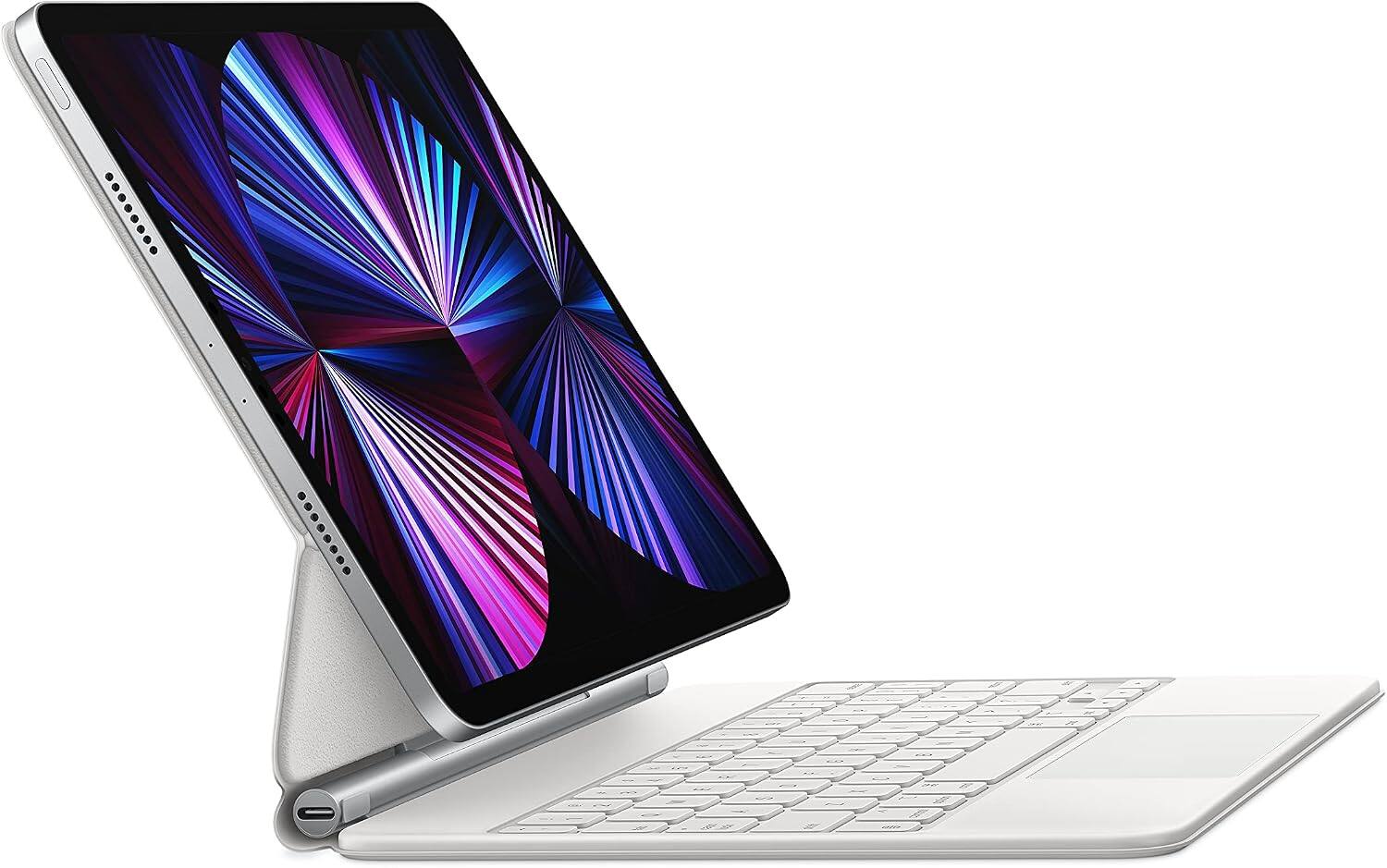 Alt View 2. Apple - Apple Magic Keyboard iPad Pro 11 Air 4th 5th M2 Spanish White - White.