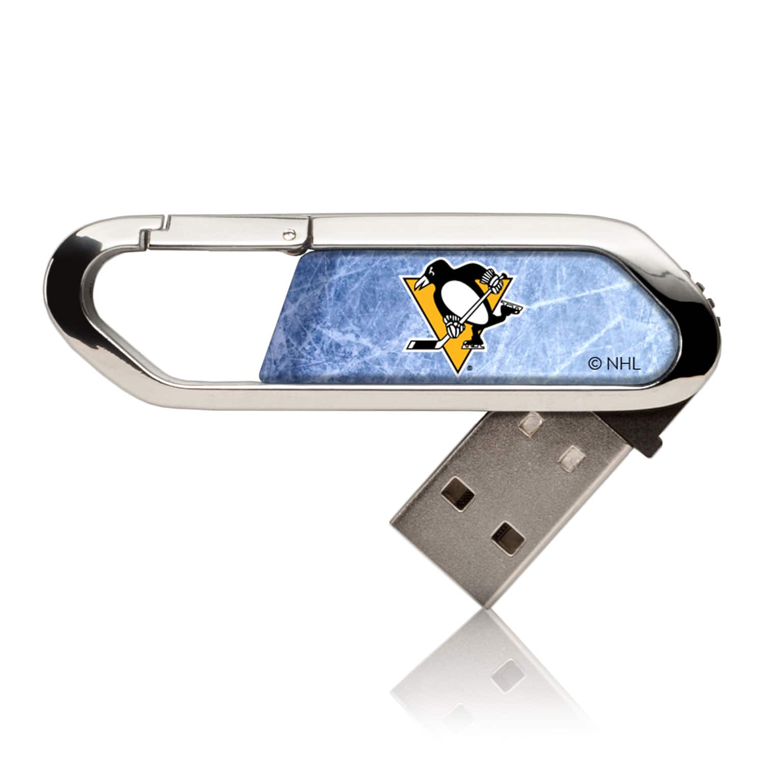 Keyscaper - Pittsburgh Penguins Ice Flood Clip USB Flash Drive-16 GB USB-C - Multicolor