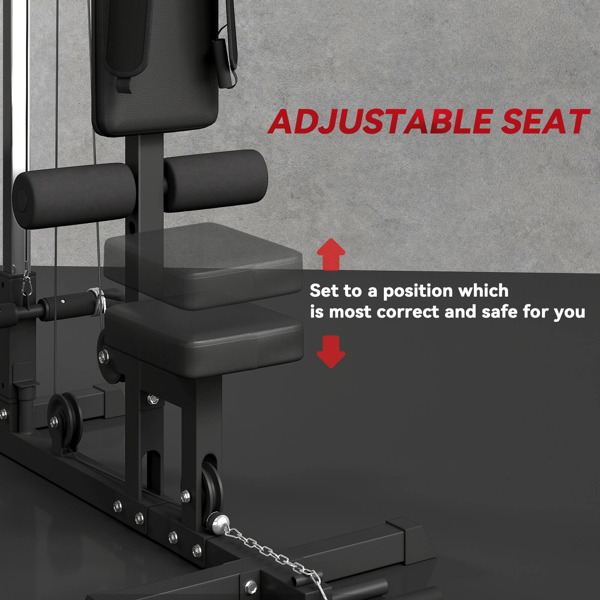 ADJUSTABLE SEAT

Set to a position which is most correct and safe for you