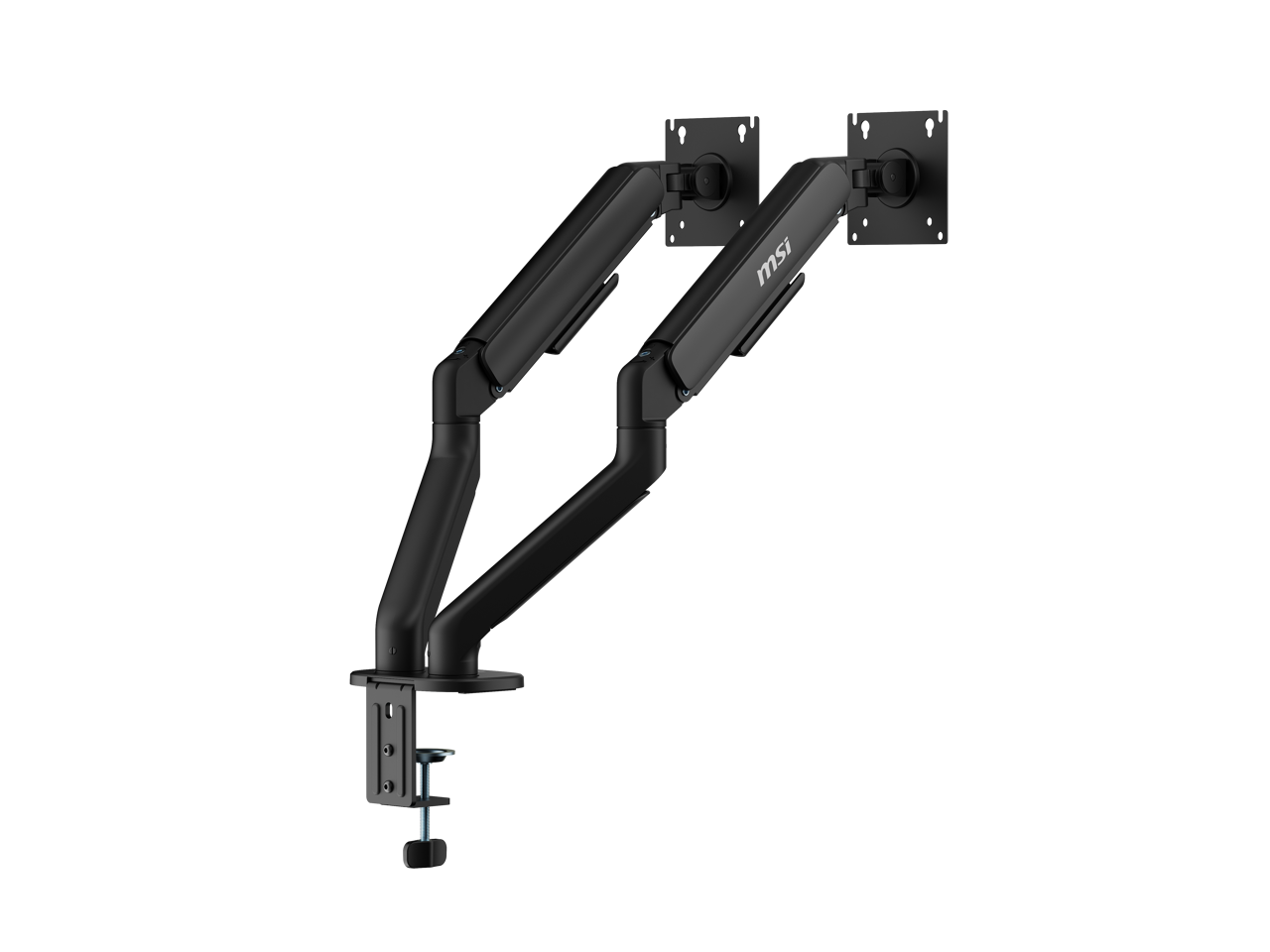 Alt View 5. MSI - MSI MAG MT101D - Dual Monitor Stand, 17-32" 22 lbs, VESA, Gas Spring, Clamp/Grommet, Quick Release - Black - Matte Black.