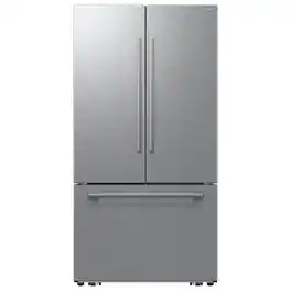 Samsung - 36 in. Wide Bespoke AI 25 cu. ft. Counter Depth 3-Door French Door Refrigerator with Zero Clearance Fit - Stainless Steel