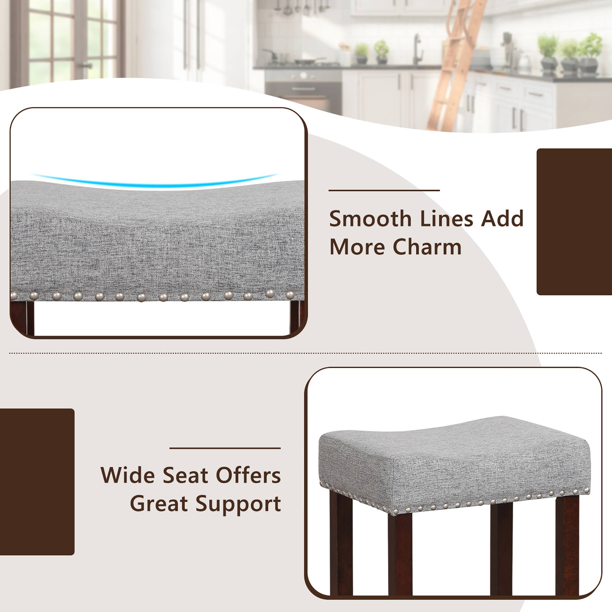 Smooth Lines Add More Charm

Wide Seat Offers Great Support