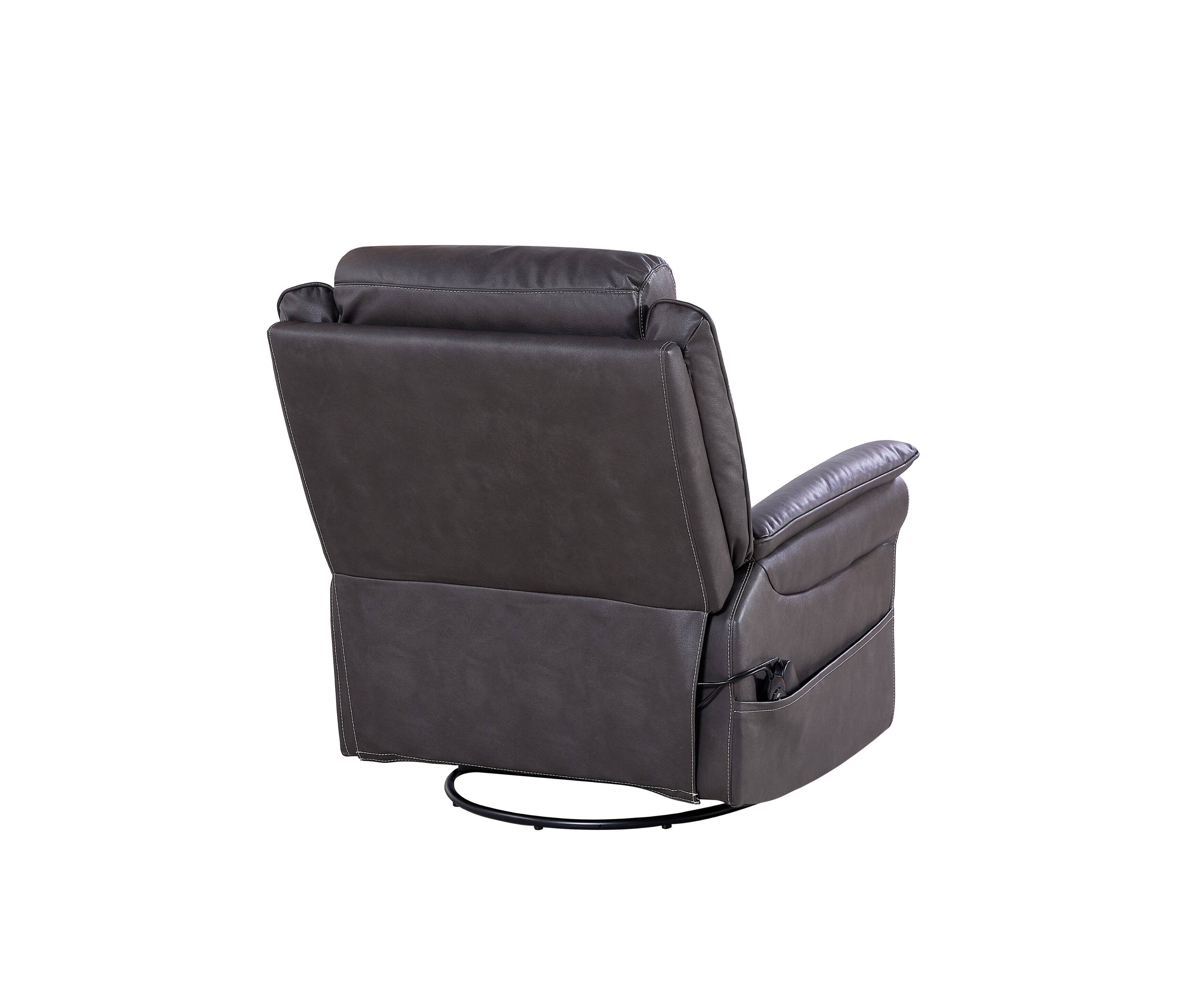 Back. TinyHomie - Liyasi OKIN Motor Rocking and 240 Degree Swivel Single Sofa Seat recliner Chair Infinite Position - Gray.