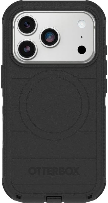 Left. OtterBox - OtterBox iPhone 17 Pro (Only) Bundle: Defender Series Case & Screen Protector - Case Only - Rugged - Snaps on MagSafe - Black.