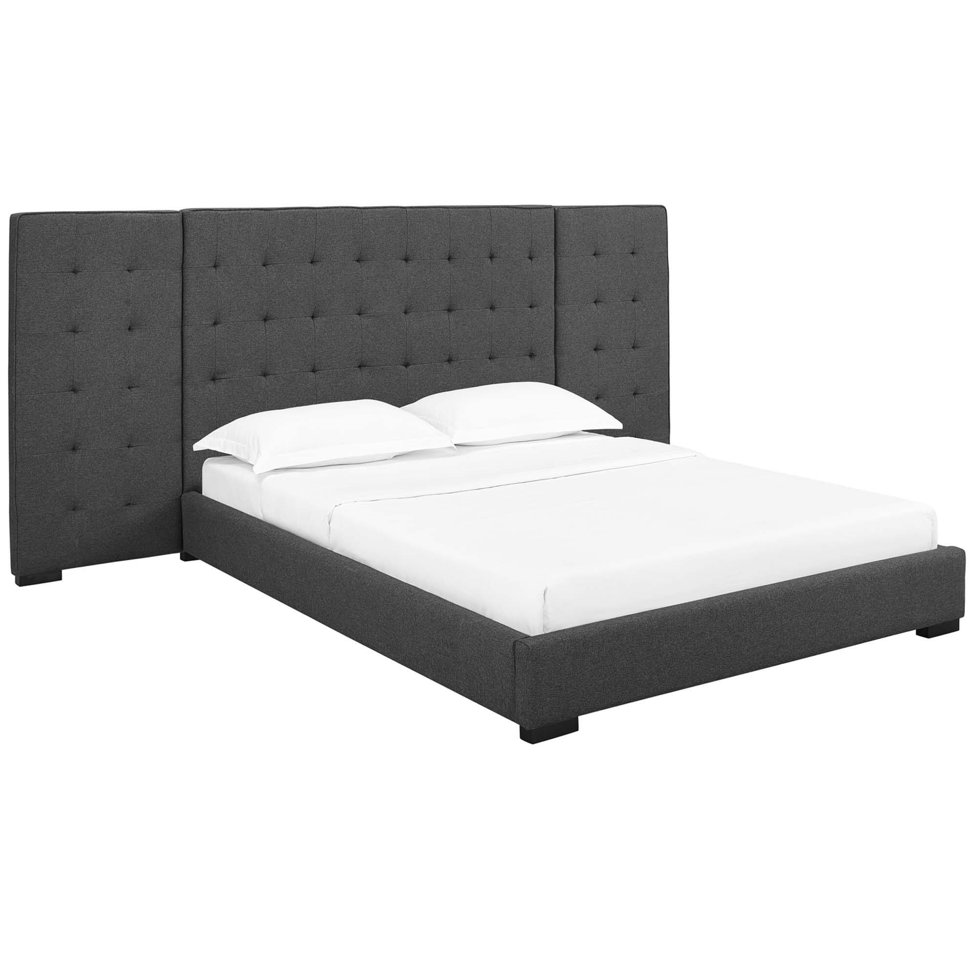 Angle. Modway - Rael Performance Velvet Twin Platform Bed - Ivory.