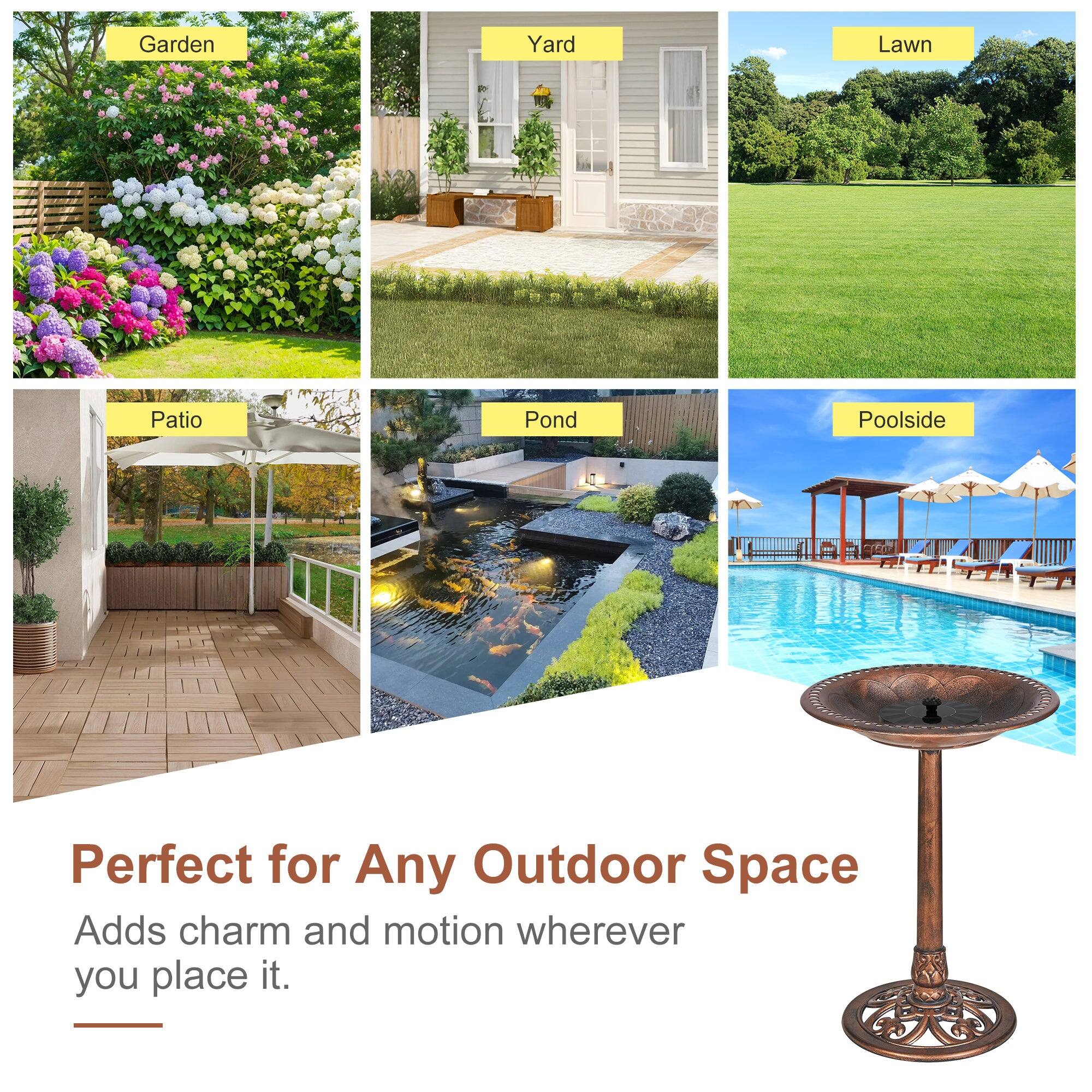 Garden Yard Lawn Patio Pond Poolside

Perfect for Any Outdoor Space

Adds charm and motion wherever you place it.