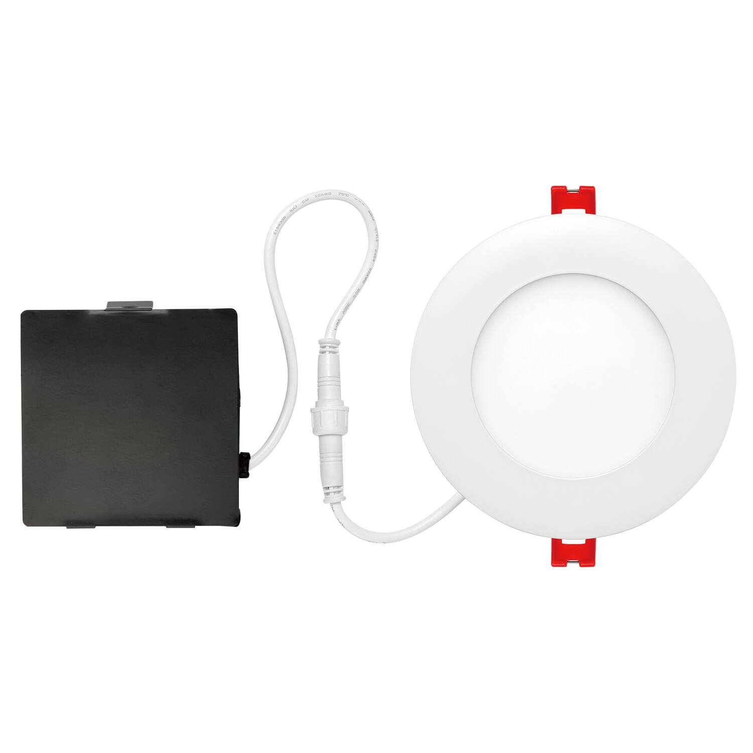 Angle. Globe Electric - Globe Electric Ultra Slim Energy Star White 4 in. W Aluminum LED Canless Recessed Downlight 9 W.