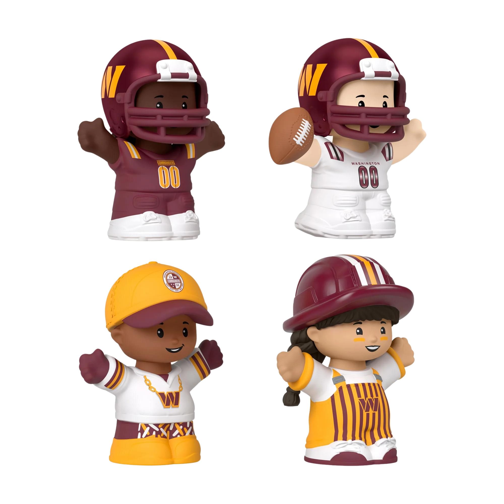 Alt View 3. Fisher Price - Fisher Price Little People x NFL Collector Washington Commanders Figure 4-Pack - Red.