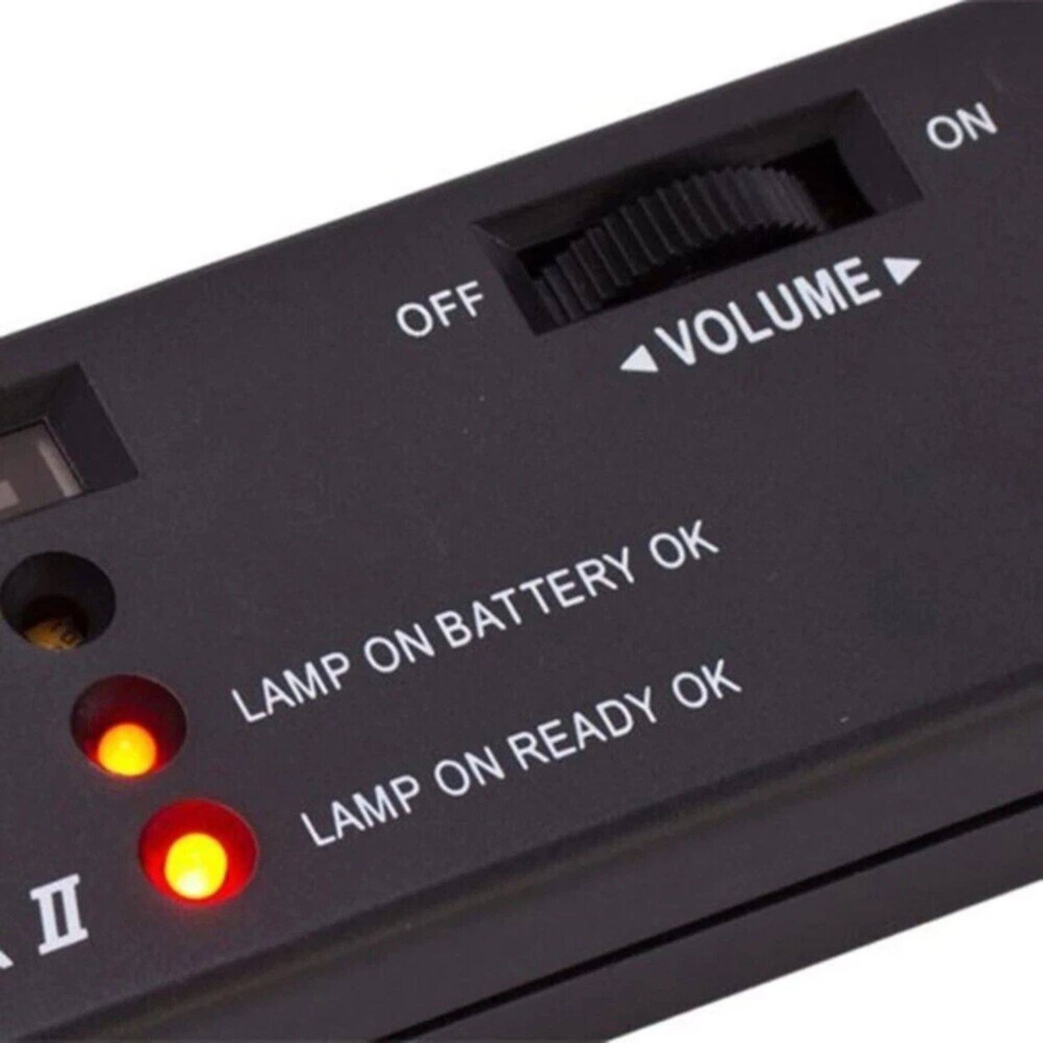 OFF ON  
VOLUME  
LAMP ON BATTERY OK  
LAMP ON READY OK