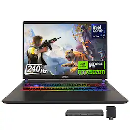 MSI - Upgraded - Vector 16HX 16" Gaming Laptop,intel Ultra 7-255HX,64GB RAM,2TB SSD+1TB Dock Set,GeForce RTX 5070 Ti,Win 11 Pro - Black
