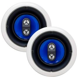 Legrand - MS3652 3000 Series 6.5" In-Ceiling Dual Voice Coil Speakers (Pair) - Black/Gray