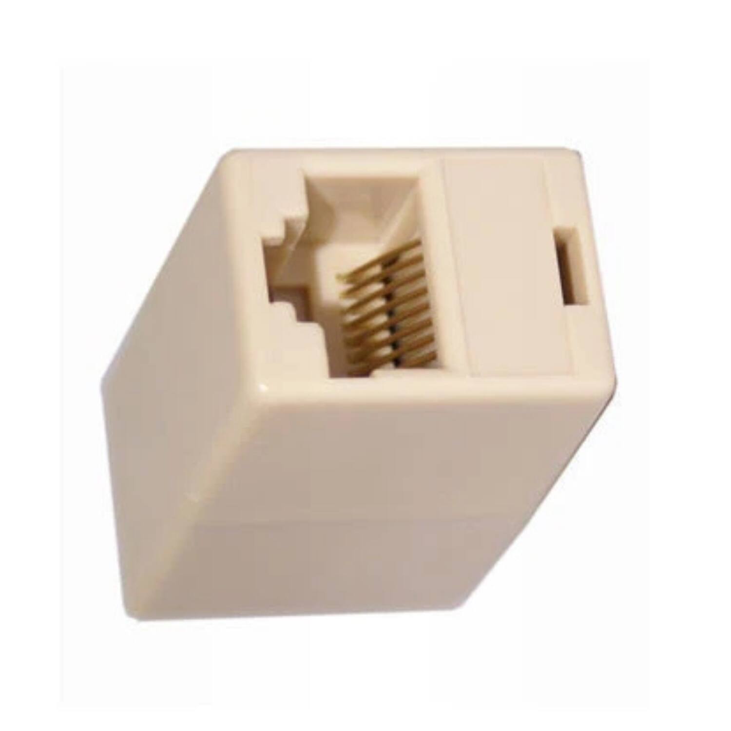 Back. Stock Preferred - Inline Ethernet Coupler Cable Extender Adapter - Beige.