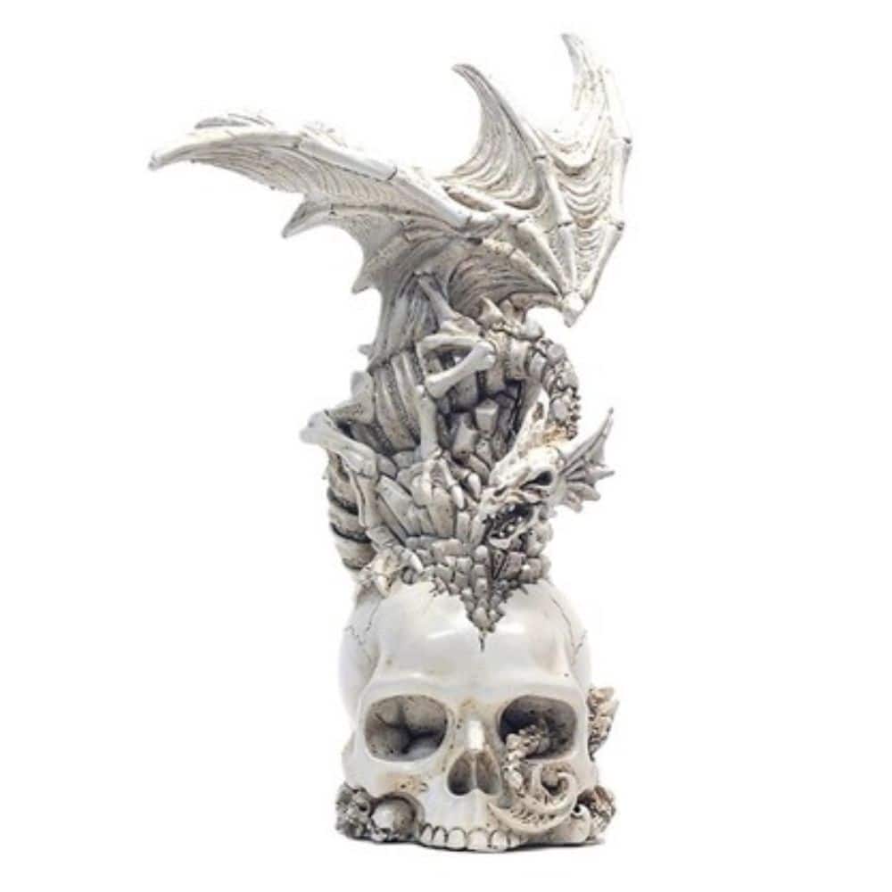 FC Design - 9.25"H Dragon on Skull Figurine Statue Office/Computer Desk Tabletop Medieval Gaming Home Decor Gift - Multi-Color