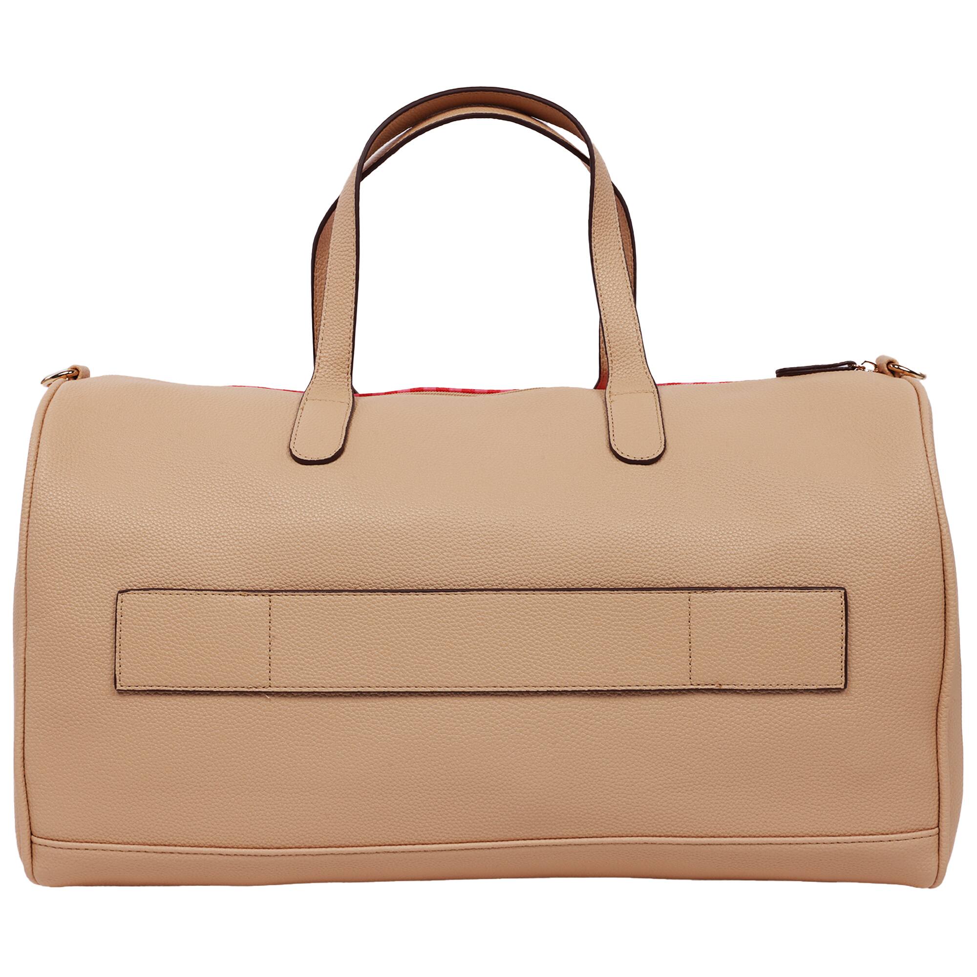 Back. Concept One - Gingham Weekender Duffel Bag - RED.