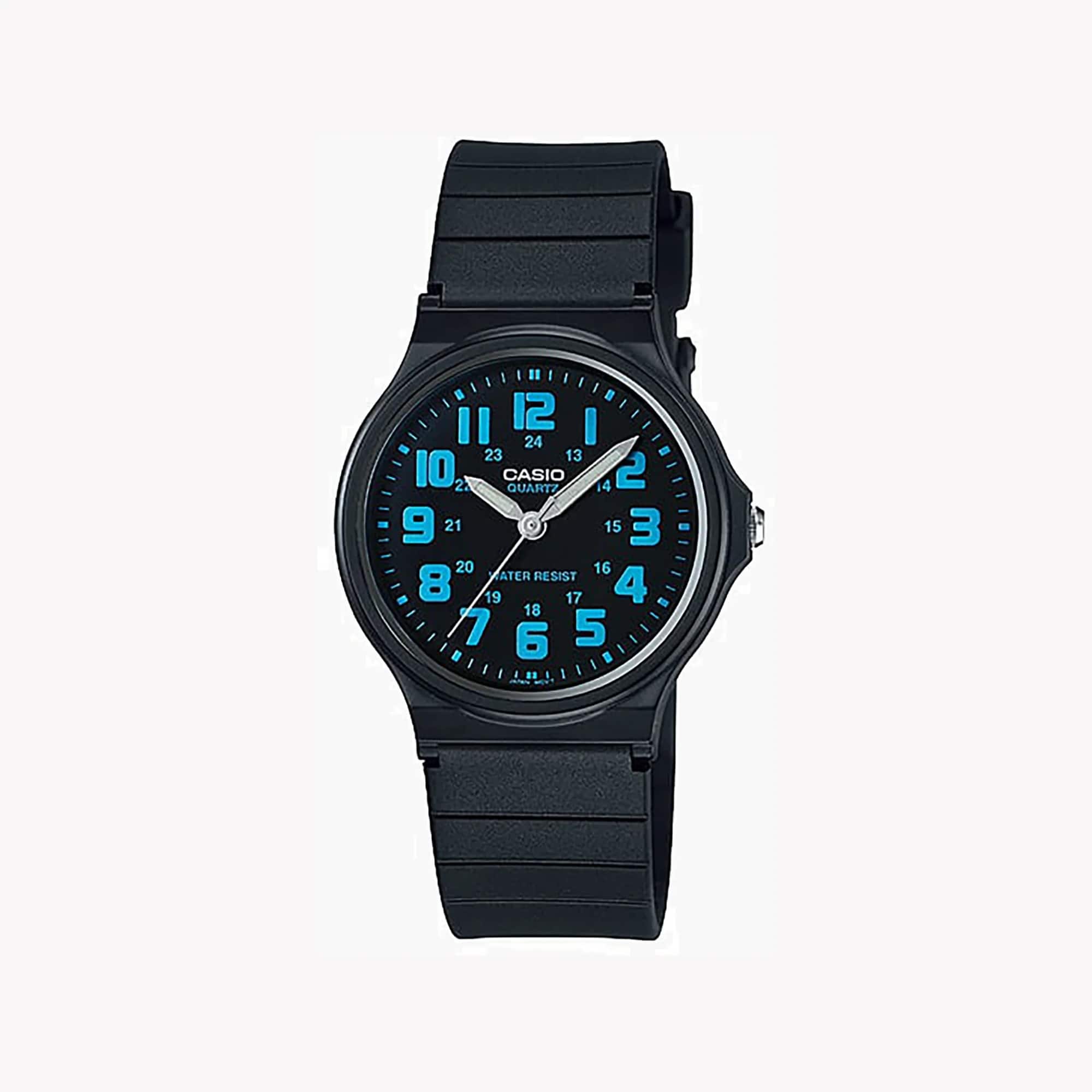 Casio - Men’s Analog Watch with Dial and Blue Accents - MQ-71-2BDF - Black