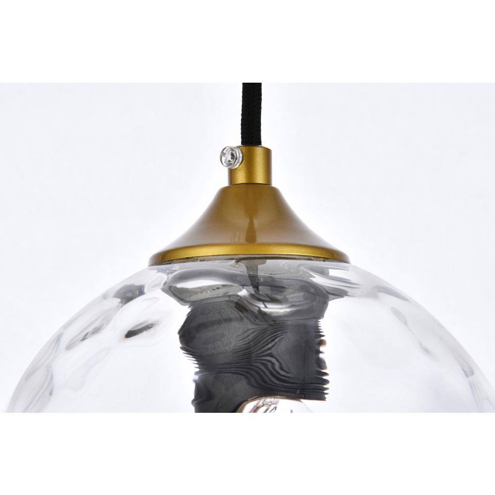Alt View 1. Living District - Cashel 6 inch brass pendant - Brass And Clear.