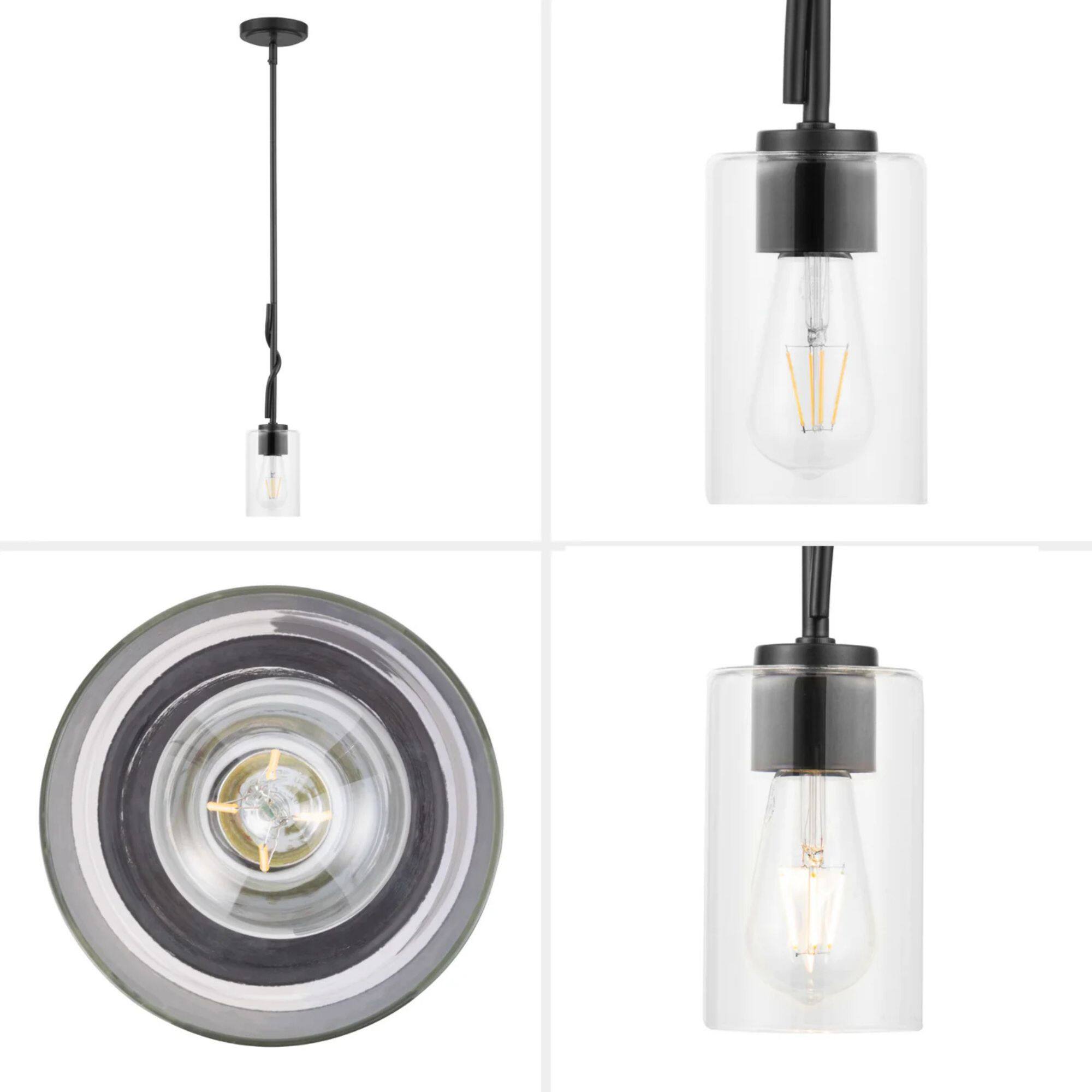Alt View 4. Prominence Home - Prominence Home Lantier 1-Light Mini Pendant with Clear Glass, Matte Black.