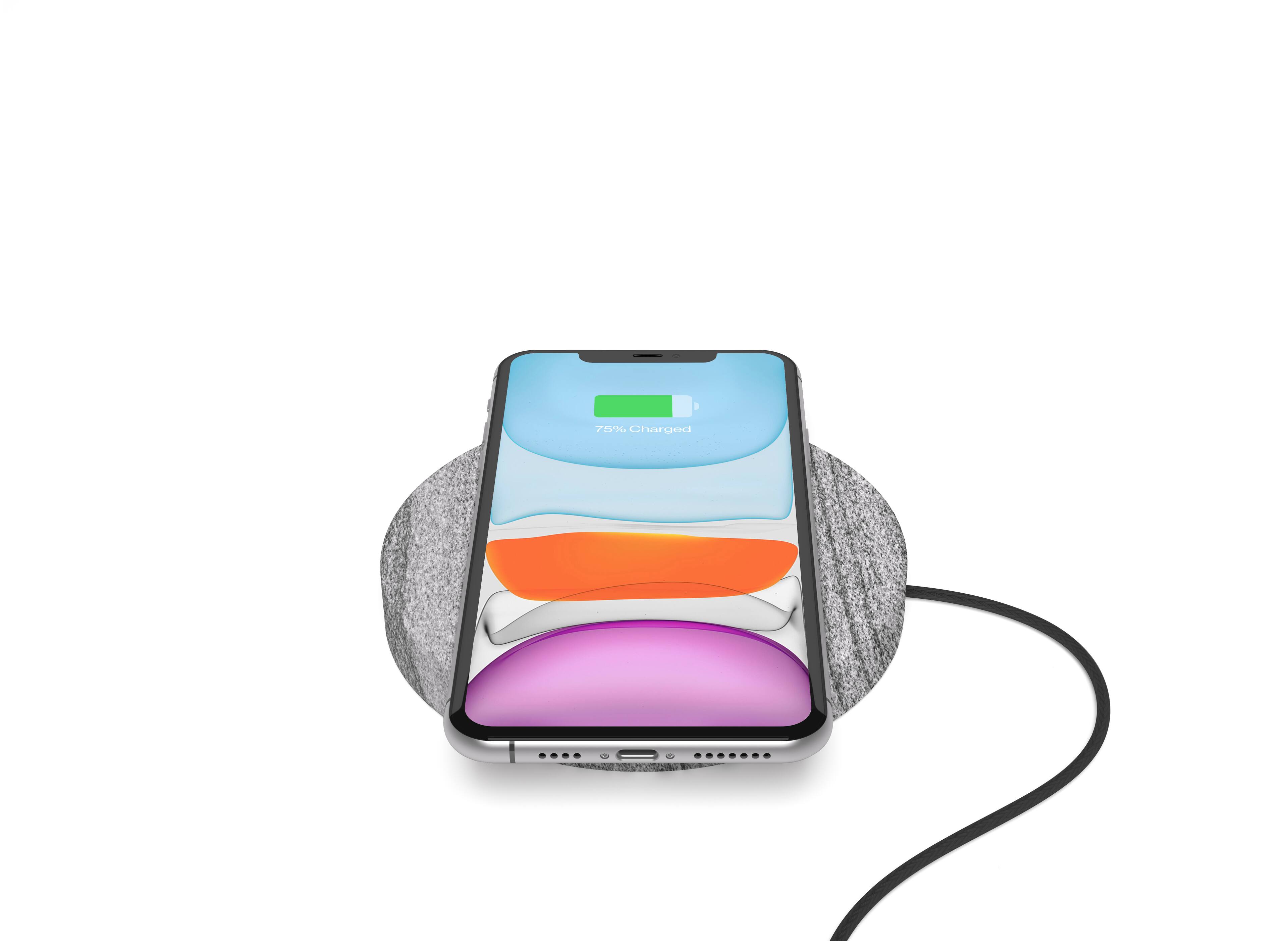 Alt View 12. Einova - Stone 10W Wireless Charging Pad for Qi-enabled Devices - Sandstone.