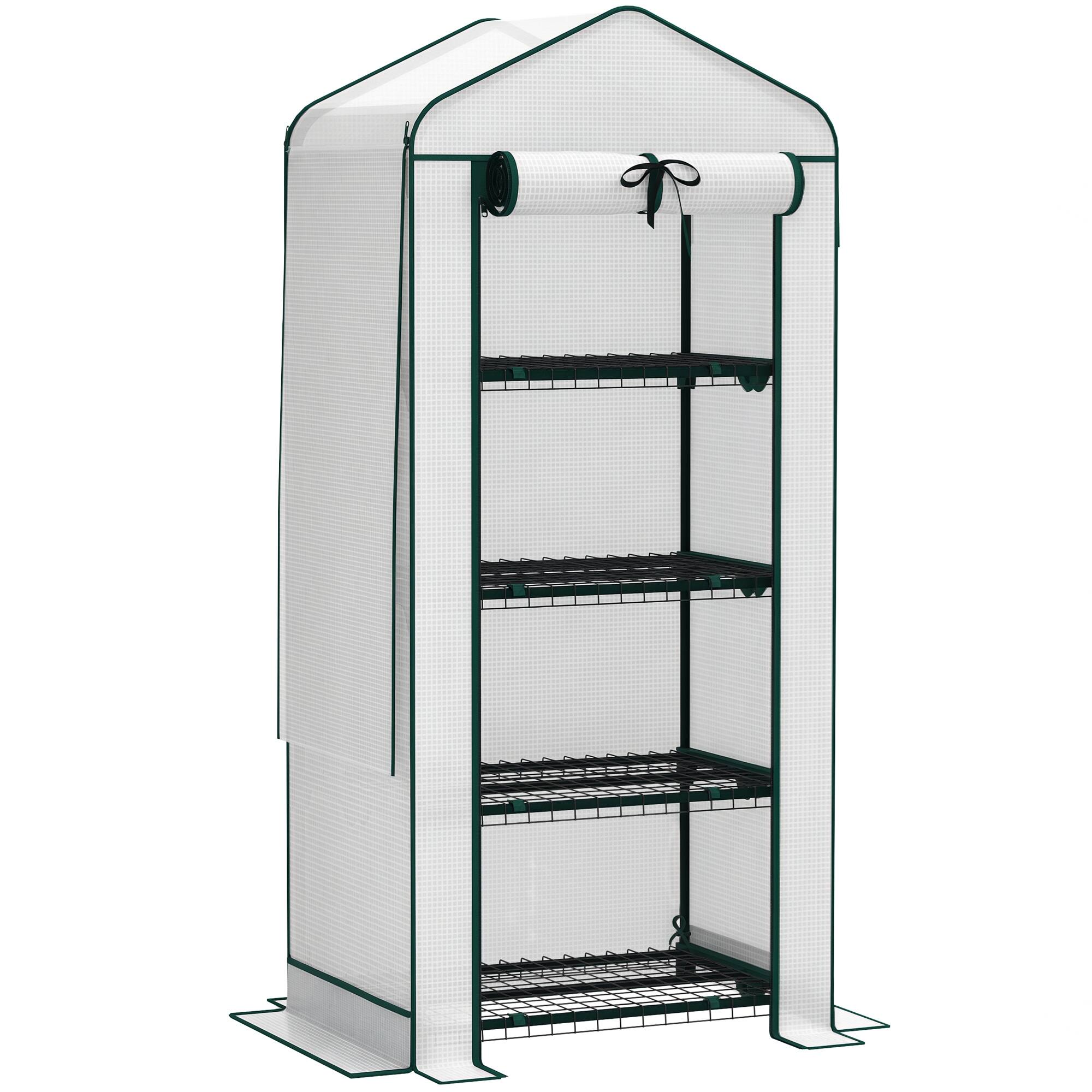 "Outsunny - 4 Tier Mini Greenhouse with Screen Roof, 27.6"" x 19.7"" x 62.2"", Portable Small Greenhouse with High Strength PE Cover" price history on PriceWatchPro