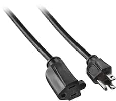 Insignia™ - 6' Extension Power Cord - Black - Front_Standard