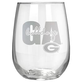 Great American Products - Georgia Bulldogs Etched 17oz. City Stemless Wine Glass - Multicolor