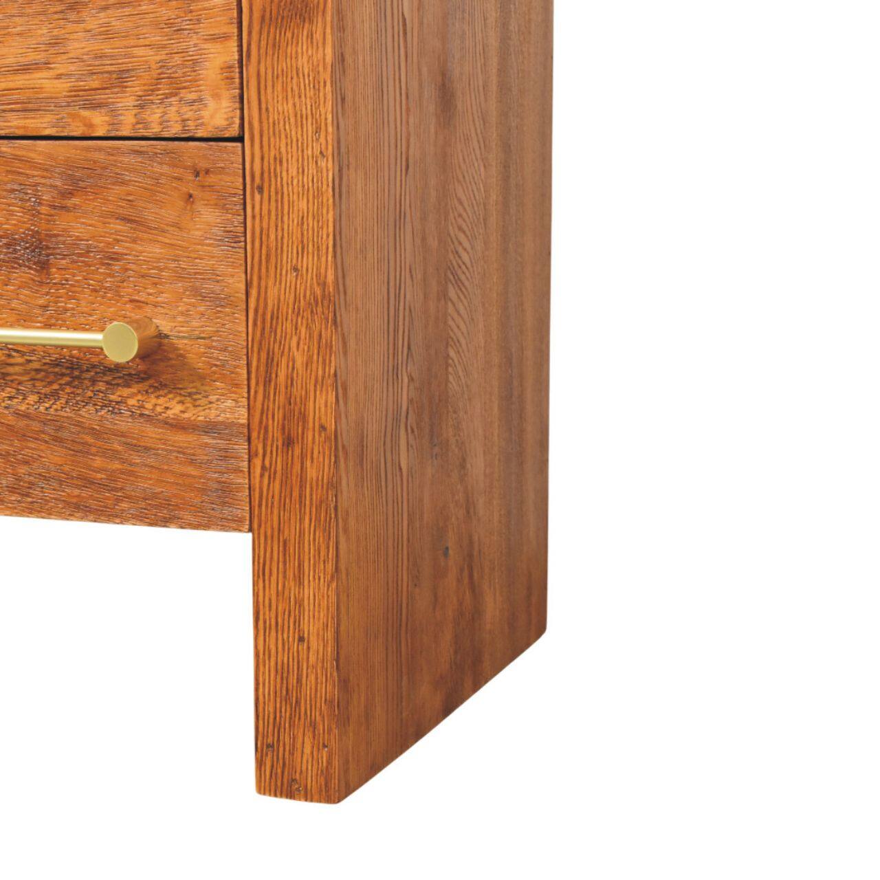 Alt View 3. Artisan Furniture - Aurelio Twin Drawer Bedside - Brown.