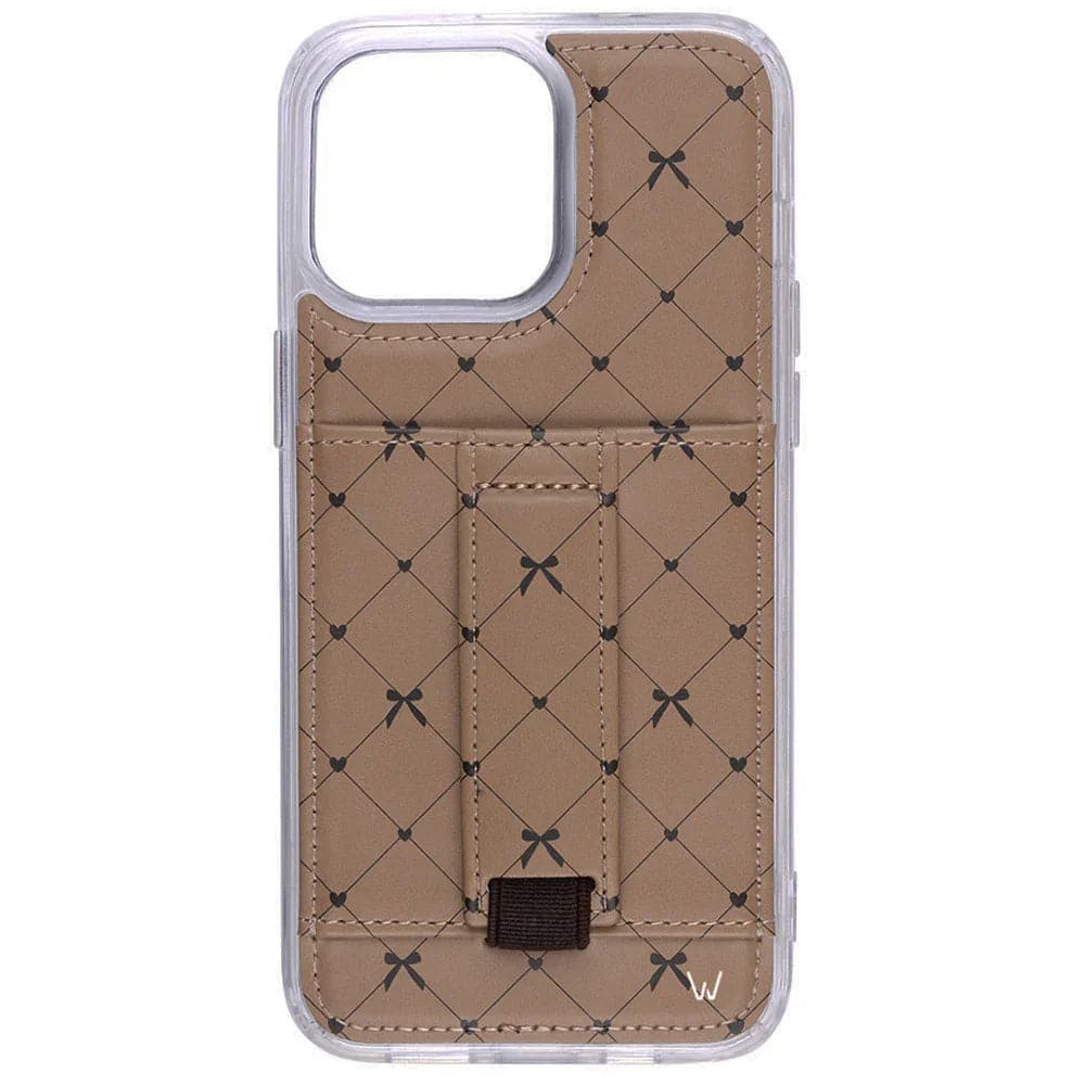 Walli Cases - Phone Case with Wallet and Finger Strap for iPhone 16 Pro - Criss Cross My Heart