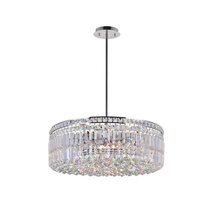 Front. CWI Lighting - Colosseum 10 Light Down Chandelier With Chrome Finish - Chrome.