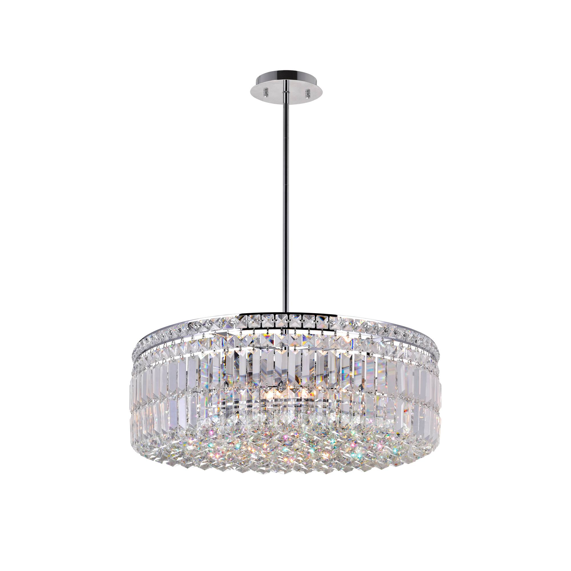 Front. CWI Lighting - Colosseum 10 Light Down Chandelier With Chrome Finish - Chrome.
