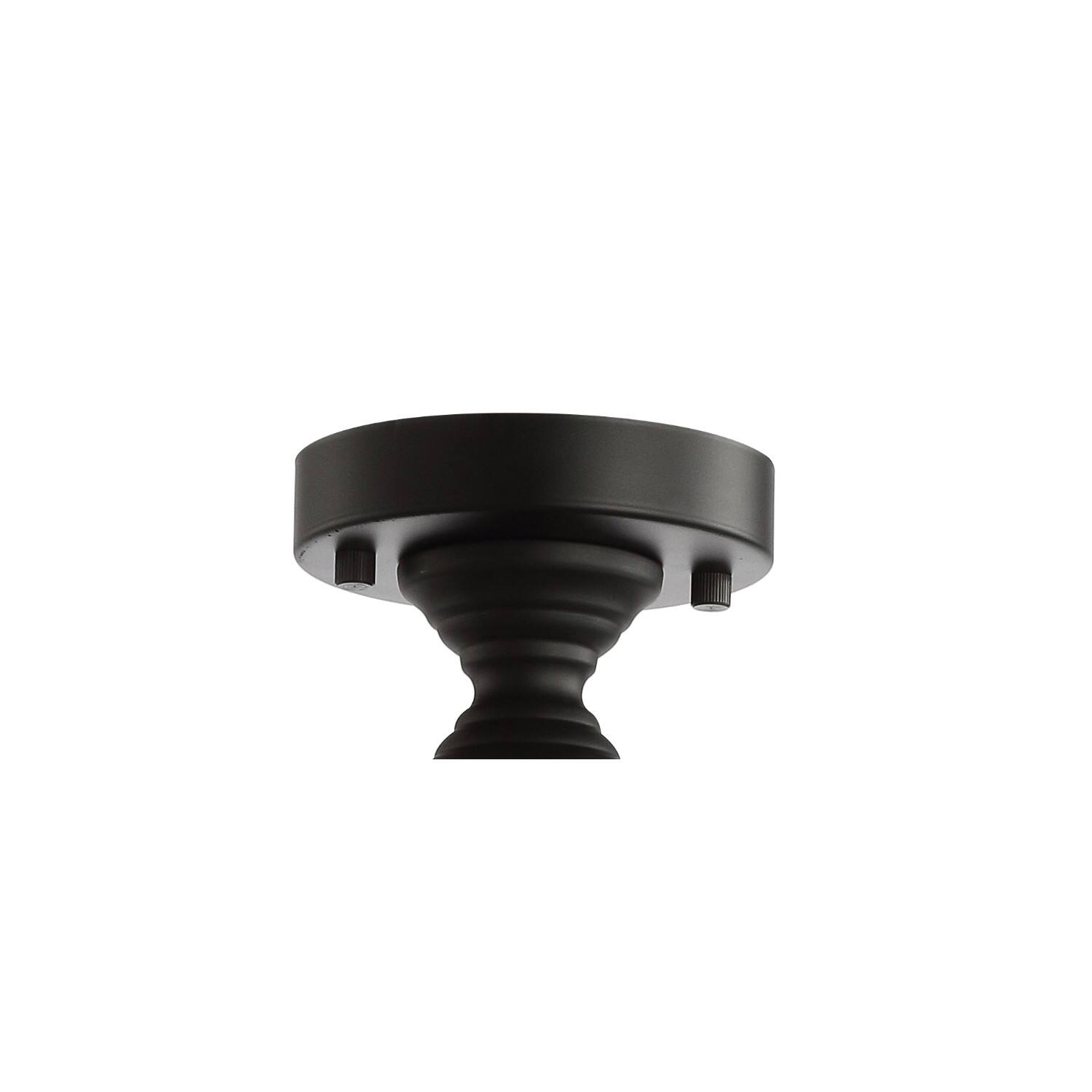 Alt View 4. Jonathan Y - Elise 17" 3-Light Crystal/Metal Drum Semi-Flush Mount, Black - Black/Clear.
