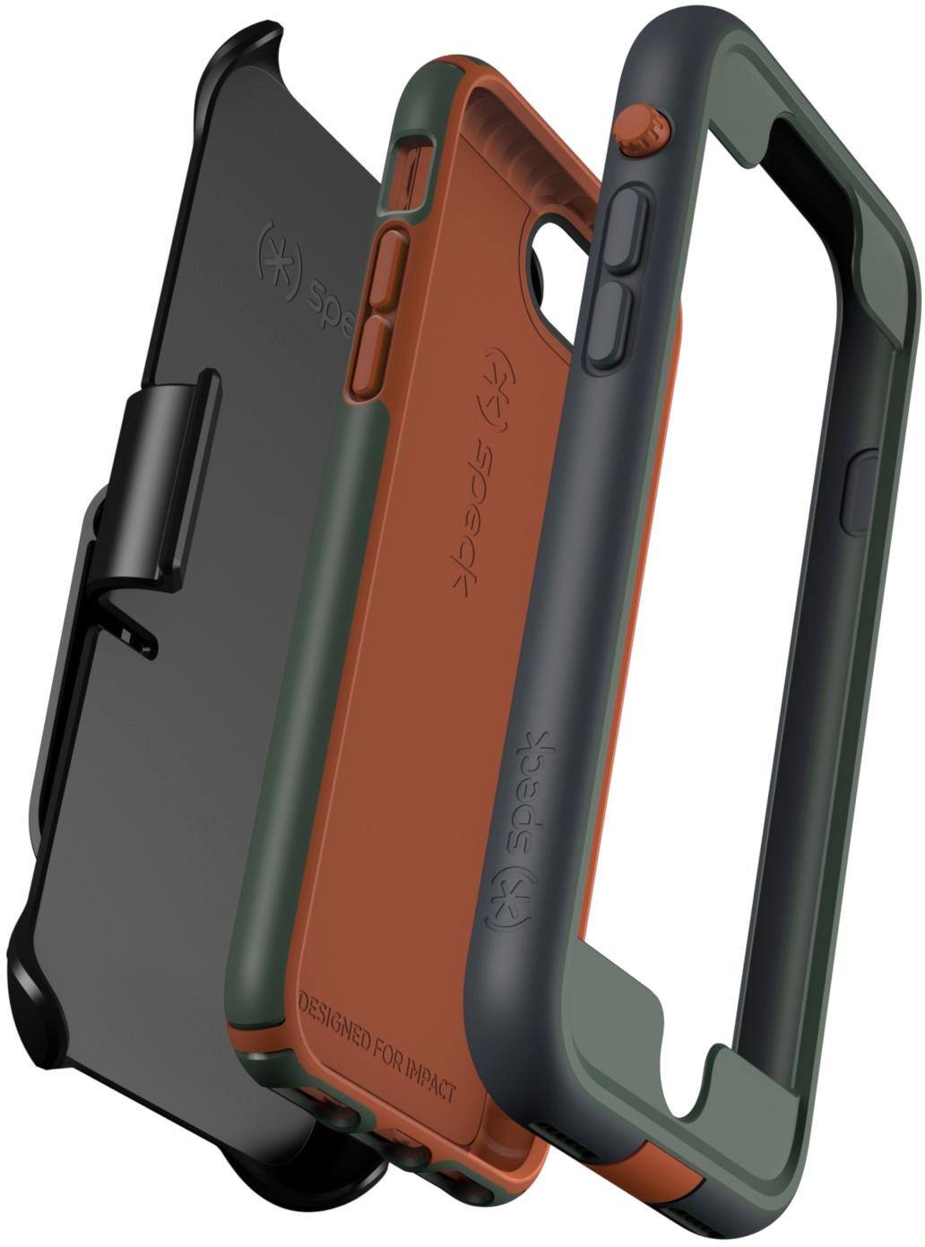 presidio ultra case for apple iphone 7 and 8 - terracotta/asphalt/field