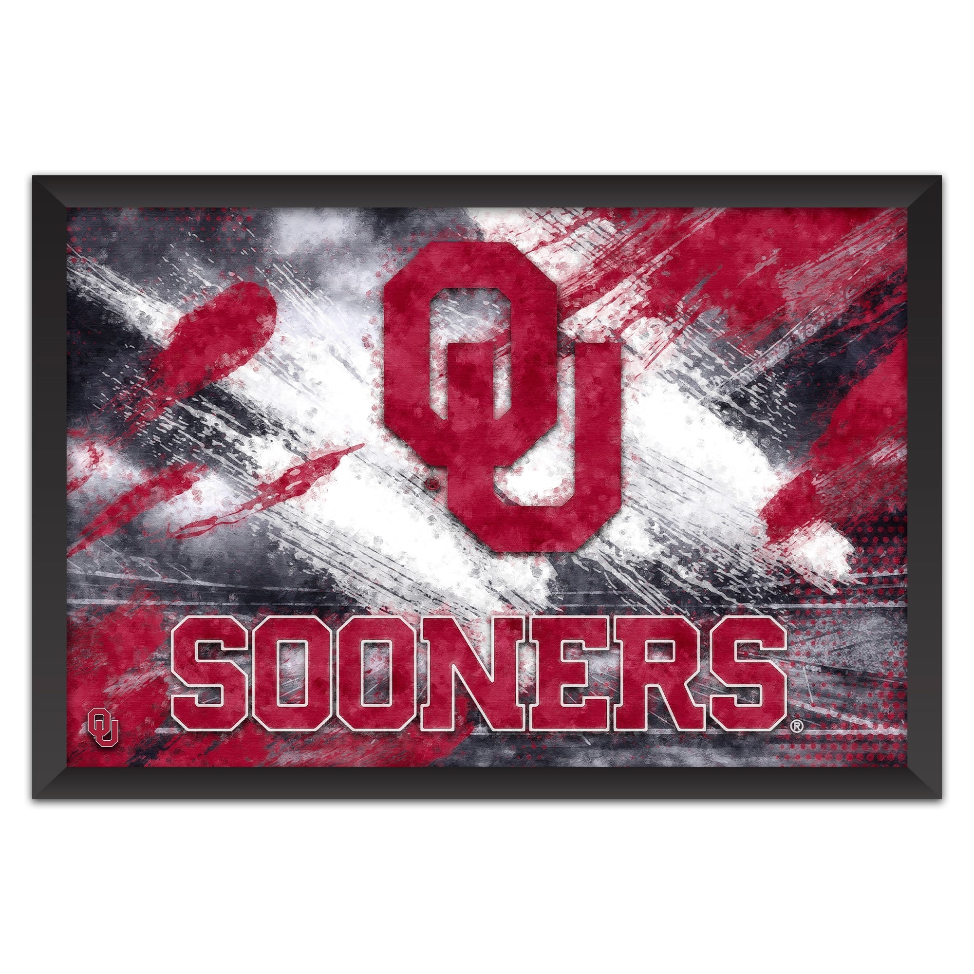 "Sporticulture - Oklahoma Sooners 27"" x 39"" Brush Stroke Logo Framed Art Print - Multicolor" price history on PriceWatchPro