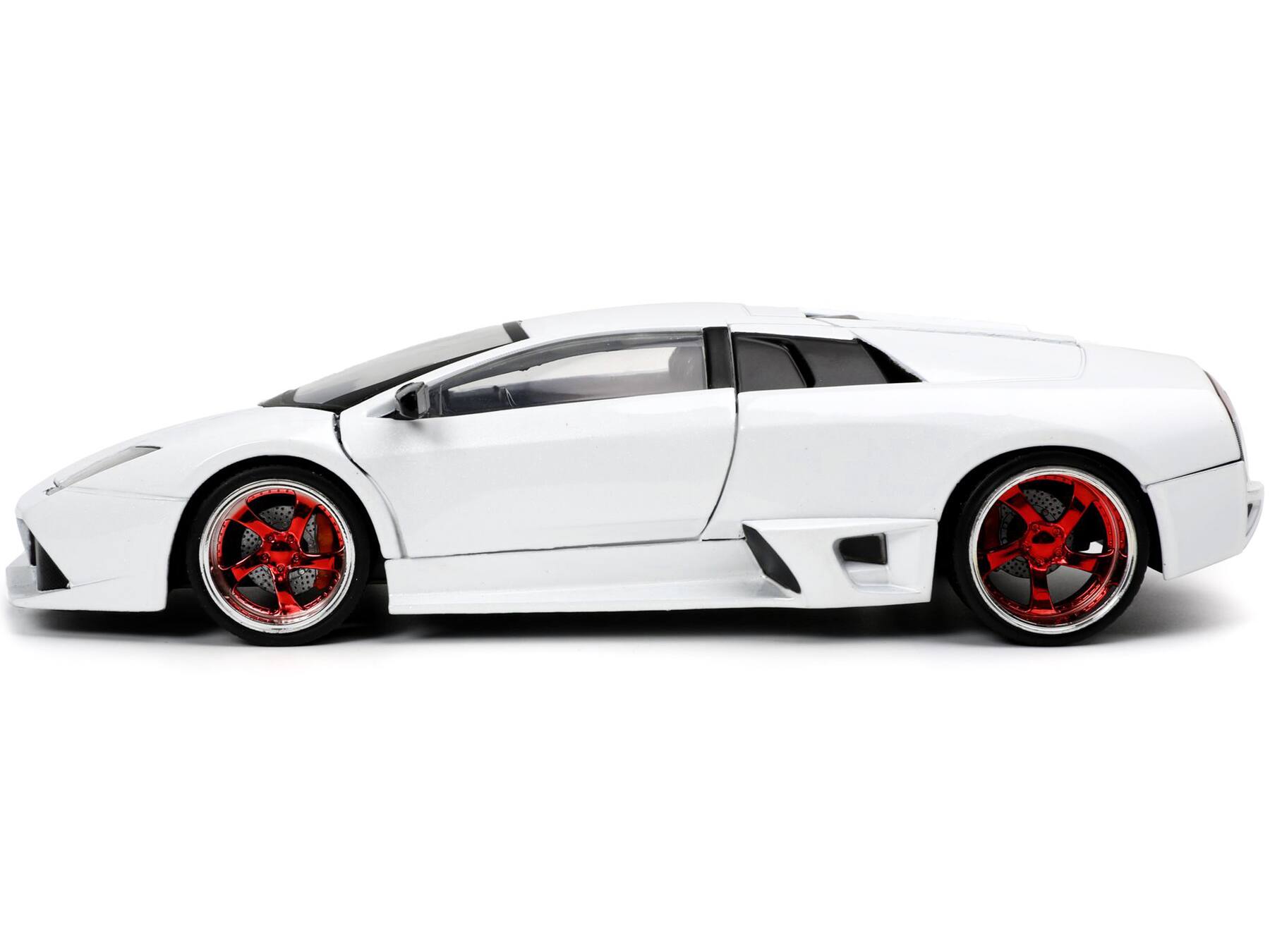 Alt View 2. Jada - Lamborghini Murcielago LP640 White "Hyper-Spec" 1/24 Diecast Model Car by Jada - Multicolor.
