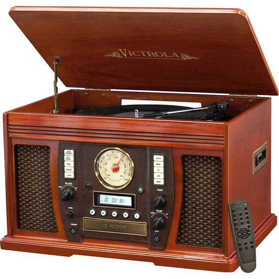 Victrola Classic Bluetooth Stereo Audio System Brown VTA-750B+-MAH ...