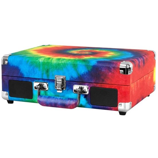 Front. Victrola - Bluetooth Stereo Turntable - Tie-dye.