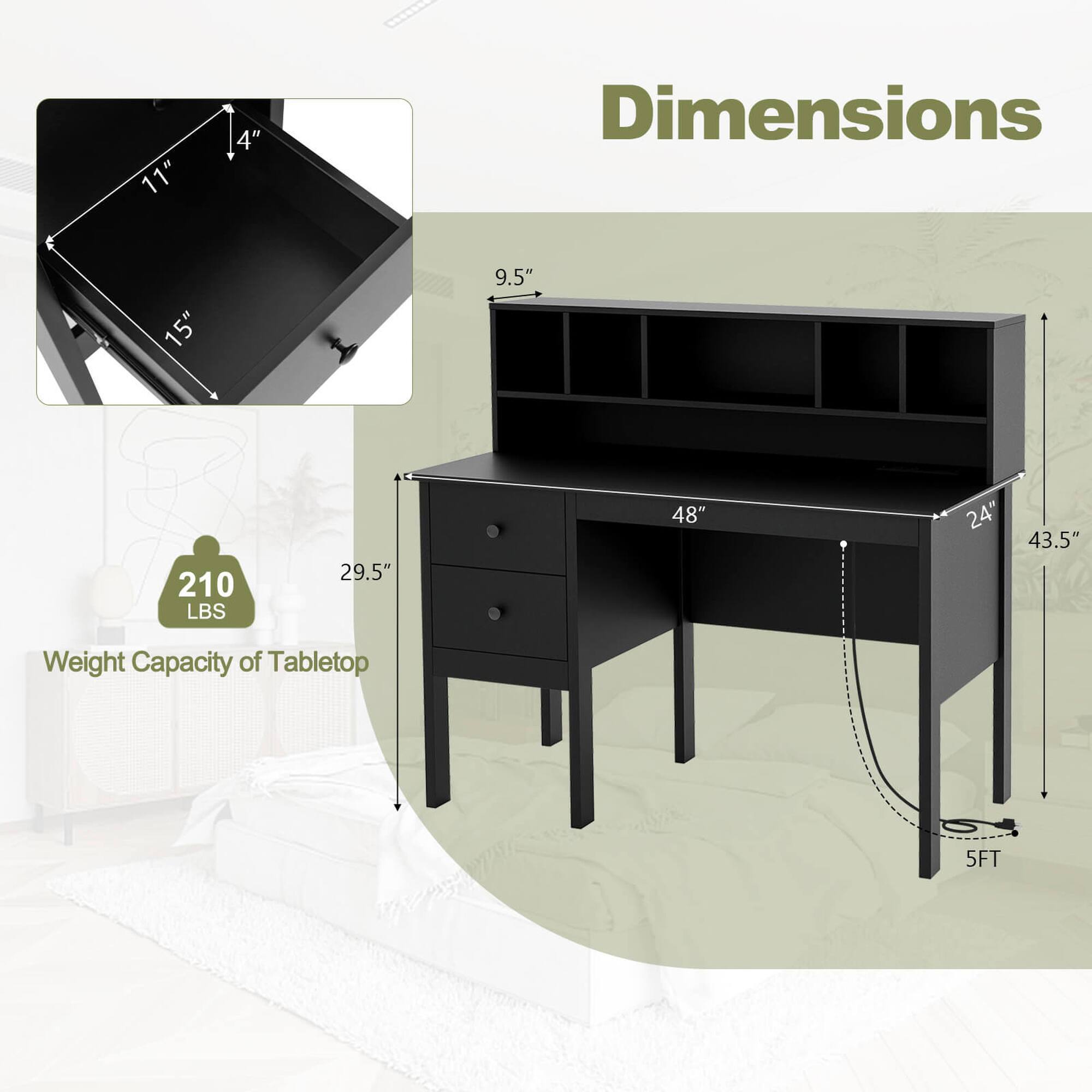 Dimensions: 15" 9.5"
Weight Capacity of Tabletop: 210 LBS
Weight Capacity of Tabletop: 29.5"
Weight Capacity of Tabletop: 48"
Weight Capacity of Tabletop: 24"
Weight Capacity of Tabletop: 43.5"