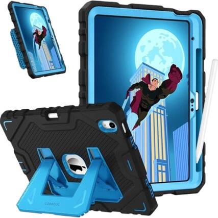 Front. Stock Preferred - Kids Friendly Case for iPad (A16) 11th Gen 11 Inch (2025) Heavy Kickstand Cover Black - Black.