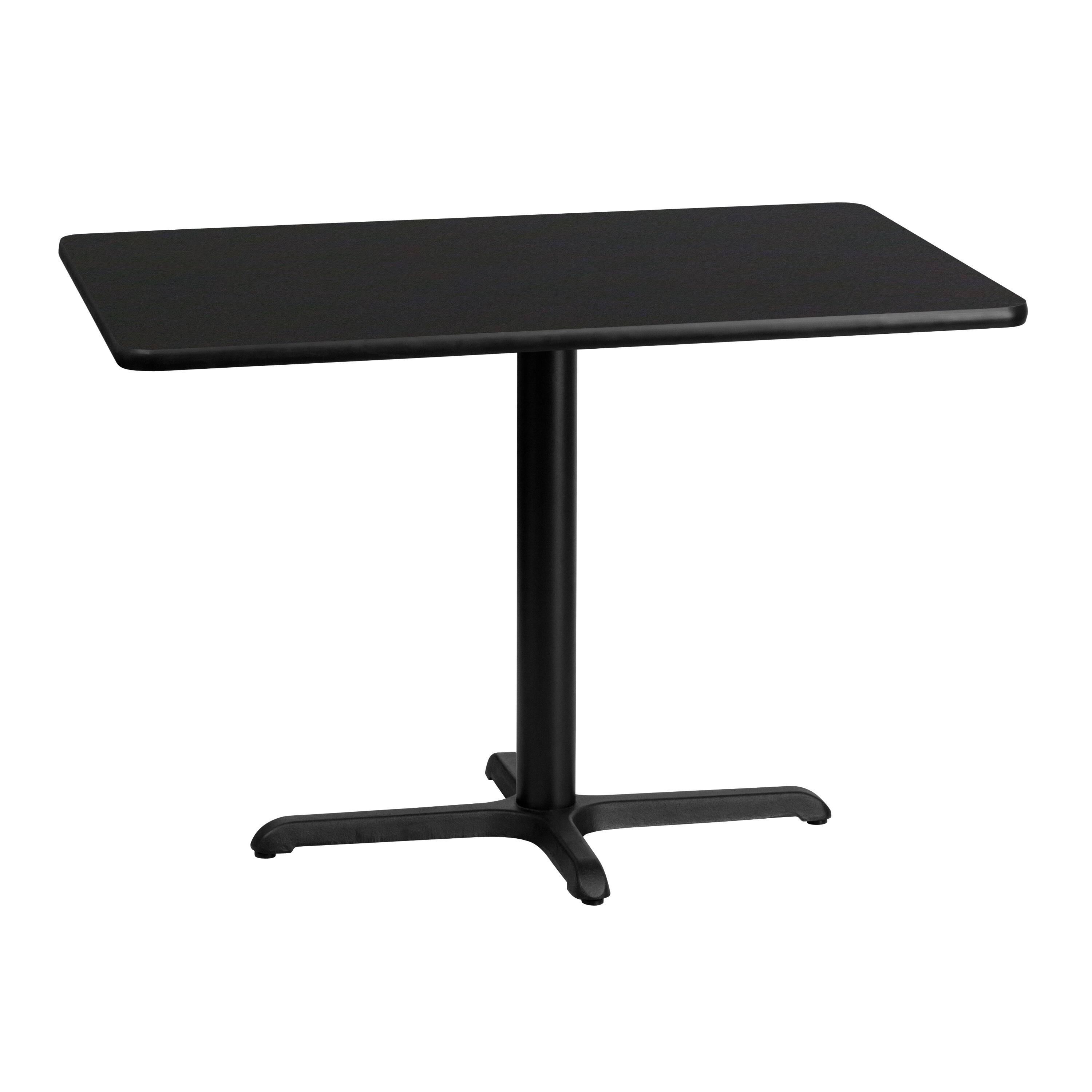 Emma + Oliver - 30"x42" Rectangular Laminate Table with 23.5"x29.5" Table Height Base - Black