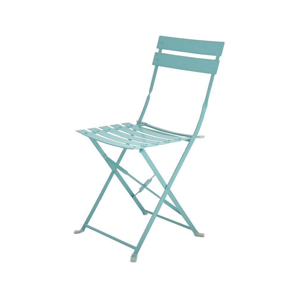 Alt View 2. Carolina Chair & Table - Bistro Folding Outdoor Chair Set - Set of 2 - Teal - Blue.